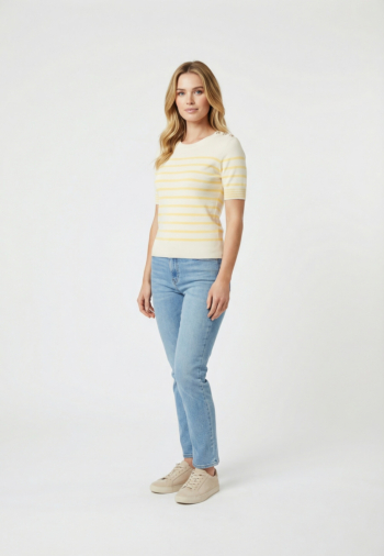 Pull leger morgan 251-mteri ivoire/pale banana