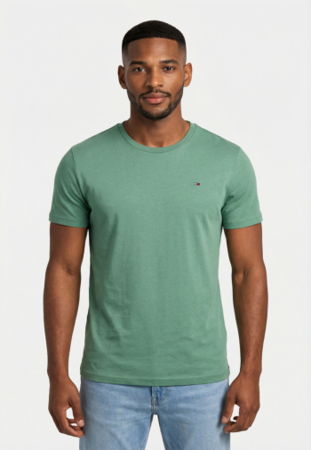 Tee shirt tommy jeans xslim jaspe l5y bahama green htr