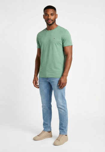 Tee shirt tommy jeans xslim jaspe l5y bahama green htr