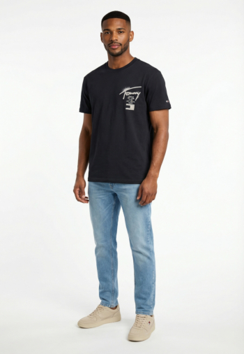 Tee shirt tommy jeans reg city sign ss c1g dark night navy