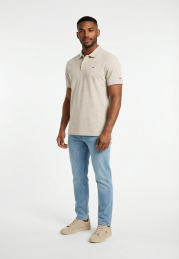 Polos tommy jeans reg ess p08 ice grey heather