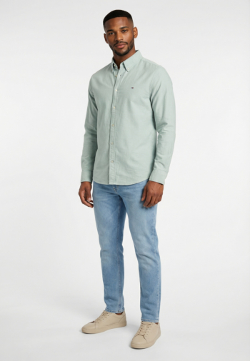 Chemise tommy jeans reg oxford l5y bahama green