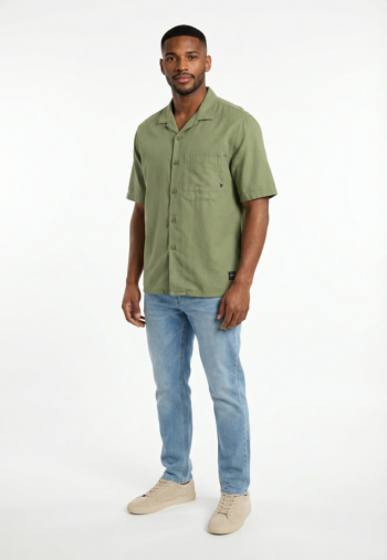 Chemise manches courtes Le Temps Des Cerises sulo 9568  hedge green