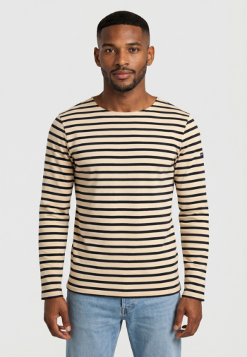 Pull leger saint james meridien moderne ecru/marine