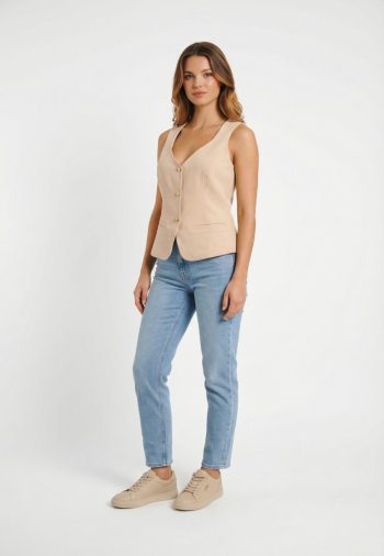 Gilets sans manche guess jeans structured crepe g1fv wooden flower