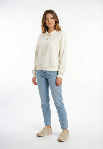 Sweat only agnes cloud dancer light gold buttons