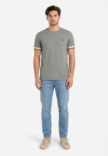 Tee shirt fred perry twin tipped cuff z20 stockport blue