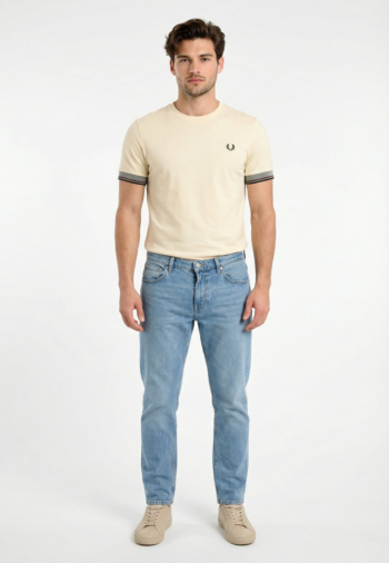 Tee shirt fred perry twin tipped cuff 560 ecru