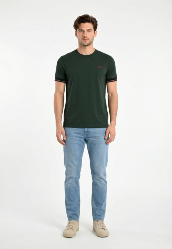 Tee shirt fred perry twin tipped cuff 30a grassroots