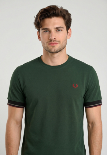 Tee shirt fred perry twin tipped cuff 30a grassroots