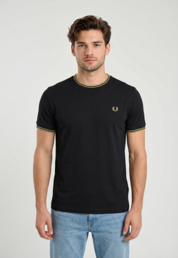 Tee shirt fred perry twin tipped t73 navy/seagrass