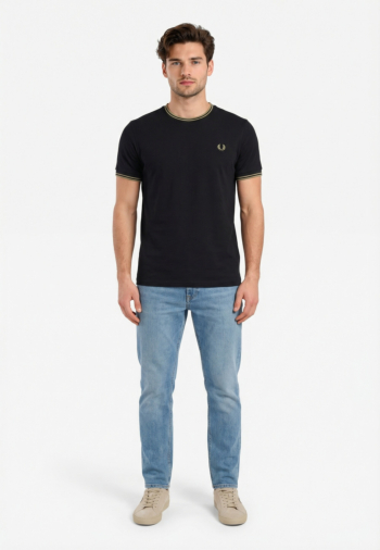 Tee shirt fred perry twin tipped t73 navy/seagrass