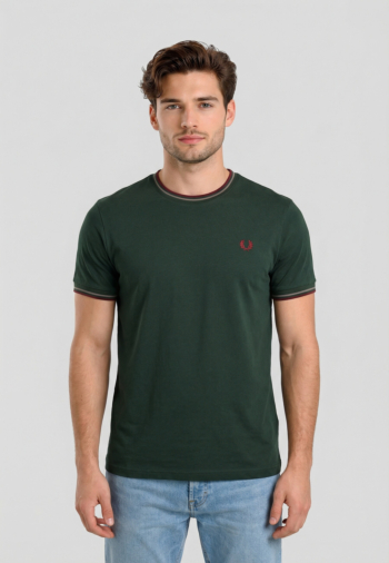 Tee shirt fred perry twin tipped 85a grsrts/stkbl/oxb