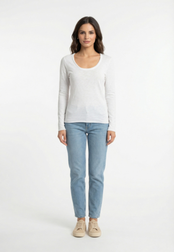 Tee shirt manches longues american vintage sonoma blanc