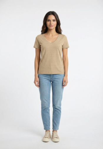 Tee shirt only venus mermaid oatmeal+silver glitter (veli)