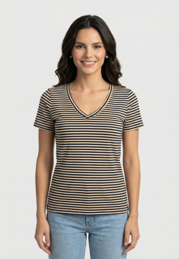 Tee shirt only venus navy blazer oatmeal+silver glitter (veli)