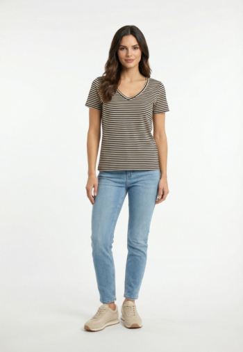 Tee shirt only venus navy blazer oatmeal+silver glitter (veli)