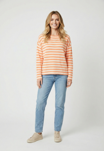 Pull leger Le Temps Des Cerises rudette 7010  orange fluo