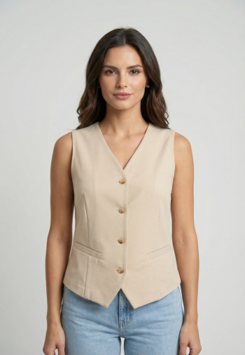 Gilets sans manche Le Temps Des Cerises carlita 1004  beige