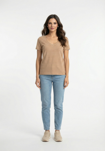 Tee shirt only venus toasted coconut oatmeal+silver glitter (veli)