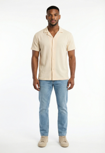 Chemise manches courtes Le Temps Des Cerises laris 1036  off white