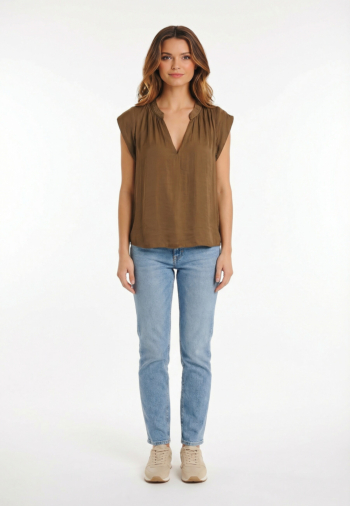 Tee shirt morgan 241-oroove vert kaki