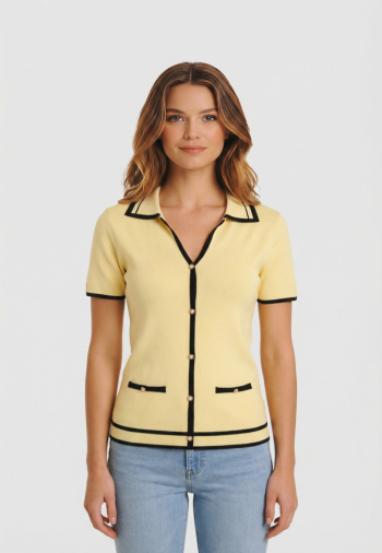 Gilets cardigans morgan 261-mtoiri jaune pastel