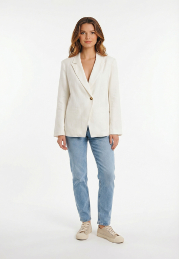 Blousons et vestes freeman t. porter bernie plain linen lin24 f022 bright white