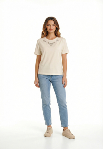 Tee shirt morgan 261-dmare blanc