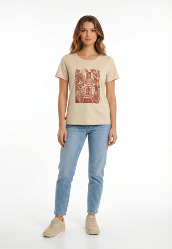 Tee shirt sun valley plop 1050 beige clair