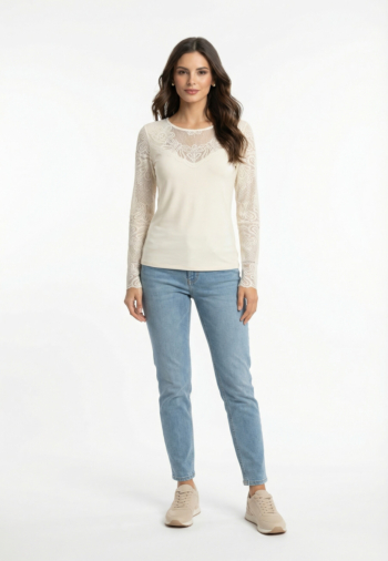 Tee shirt manches longues morgan 261-tclara off white m