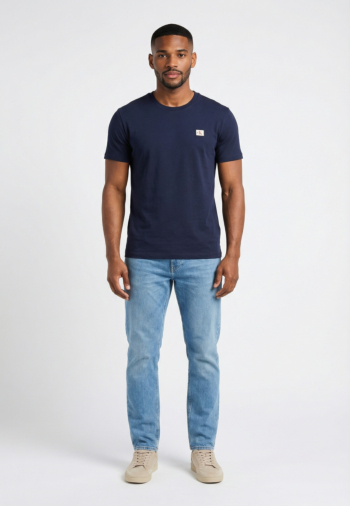 Tee shirt calvin klein jeans badge 30s jersey wfw maritime blue