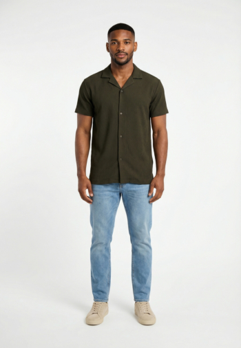 Chemise manches courtes Le Temps Des Cerises laris 9123  kaki