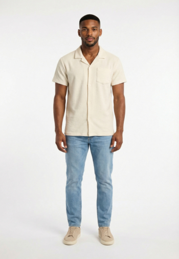 Chemise manches courtes Le Temps Des Cerises timon 1036  off white