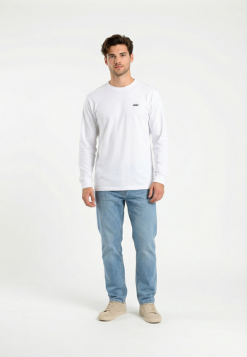 Sweat vans left chest ii loose wht1 white