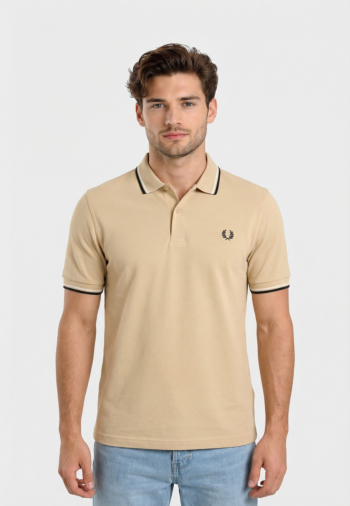 Polos fred perry mm3600 12b oatm/snwh/anchgr