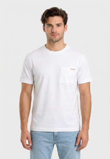 Tee shirt calvin klein jeans ss 20s jersey easy yaf bright white