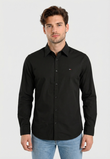 Chemise tommy jeans reg poplin bds black