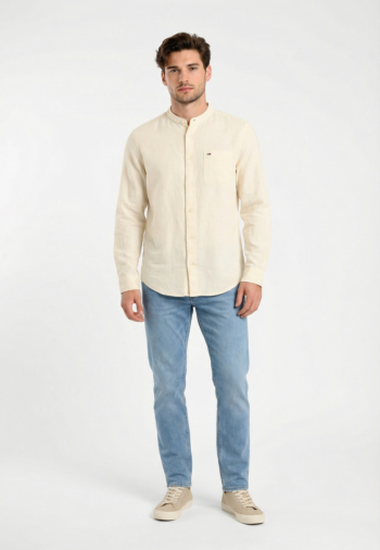 Chemise tommy jeans reg linen mx ban ybl ecru