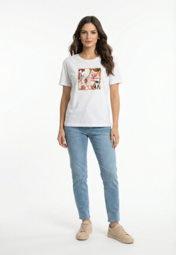 Tee shirt yes zee t269 s100 2101 variante bianco