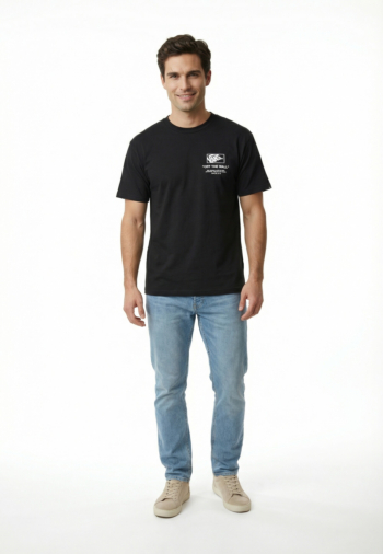 Tee shirt vans stacked hi y281 black/white