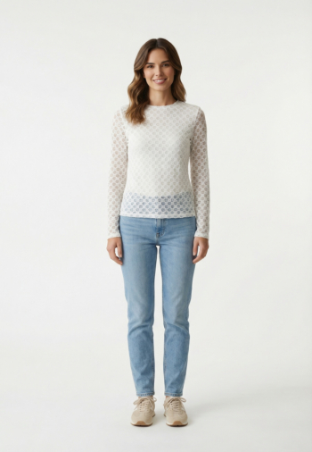 Tee shirt manches longues grace & mila valmy ivoire