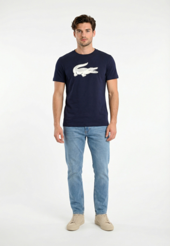 Tee shirt lacoste th2042 525 marine/blanc