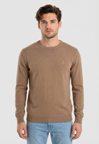 Pull hiver superdry essentials j7s husk brown marl