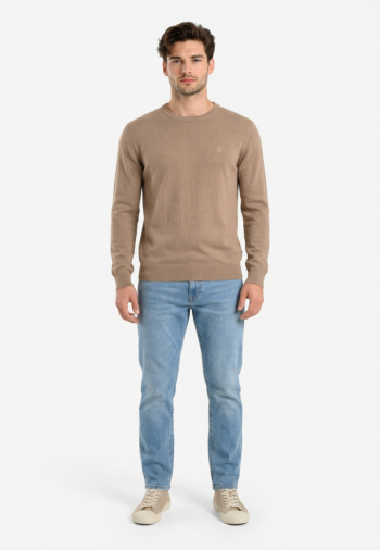 Pull hiver superdry essentials j7s husk brown marl