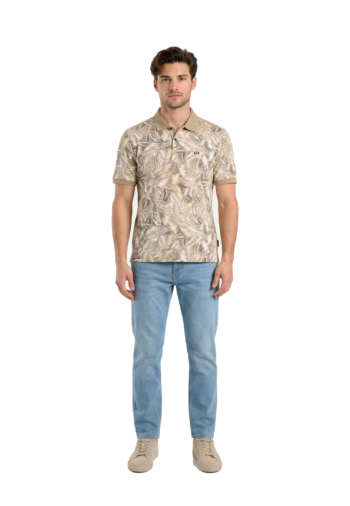 Polos armani exchange xm002355 f1146 cream leaf allover b