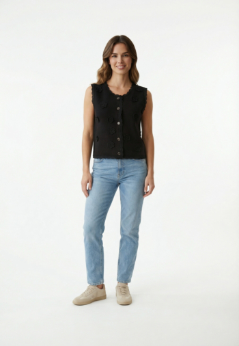 Gilets cardigans morgan 261-mfleur noir