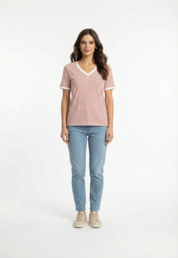 Tee shirt only tine cloud dancer barbados red (ale)