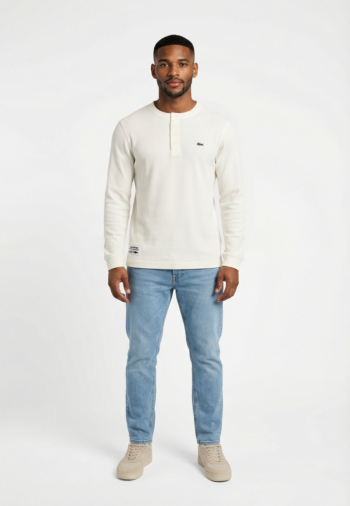 Tee shirt manches longues lacoste th1300 70v farine