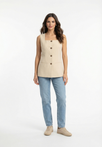 Gilets sans manche grace & mila vic vanille